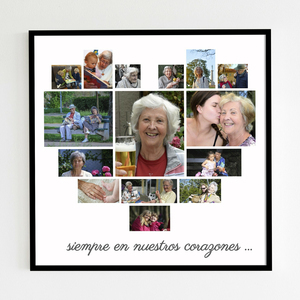 Crea tu collage de fotos en forma de corazón "para siempre en el corazón"