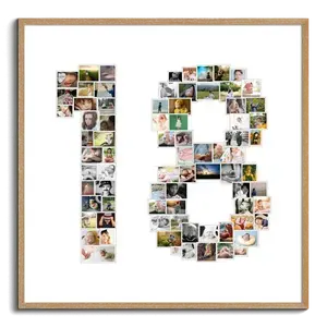 Crea tu collage personalizado de fotos en forma de "18" para un regalo especial