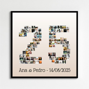 Crea tu póster de collage numérico personalizado para regalos únicos