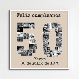 Crea tu póster de collage numérico personalizado para regalos únicos