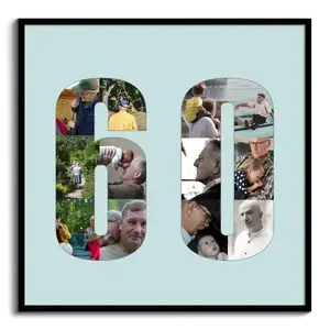 Crea un collage "60" único para un 60 cumpleaños especial o jubileo