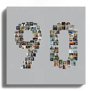 Crea un collage de fotos en forma de 90 para un regalo especial de cumpleaños