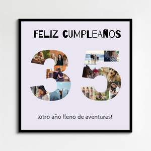 Celebra tus 35 con una collage personalizada – "¡Feliz Cumpleaños!"