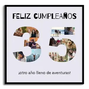 Celebra tus 35 con una collage personalizada – "¡Feliz Cumpleaños!"