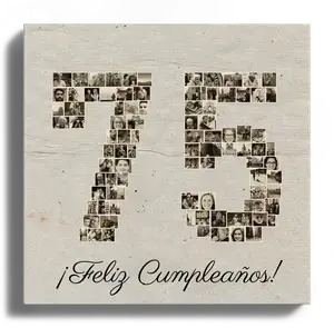 Crea tu collage "75" en sepia para cumpleaños