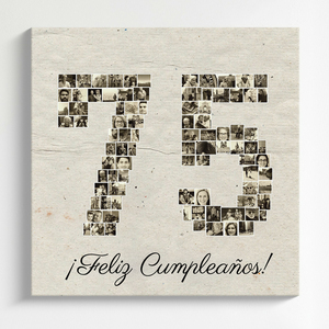 Crea tu collage "75" en sepia para cumpleaños