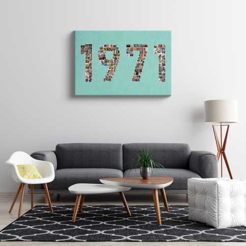 Crea tu collage de fotos personalizado "1971" como regalo unique