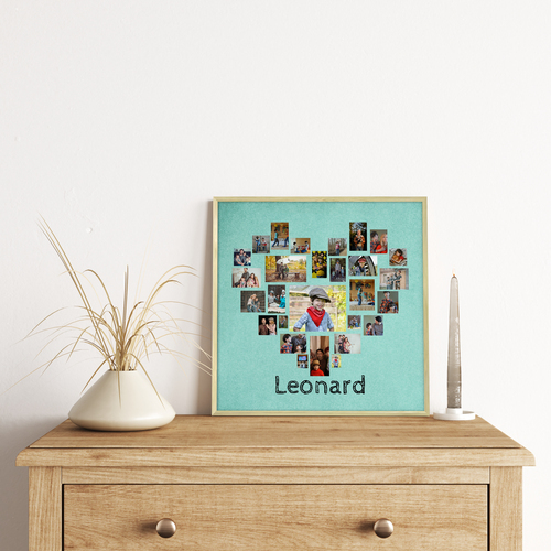 Crea un collage de fotos en forma de corazón con las mejores memorias de tu hijo