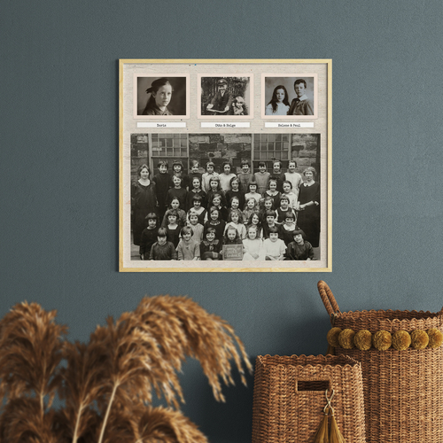 Crea tu collage vintage escolar: personaliza con fotos y recuerdos únicos