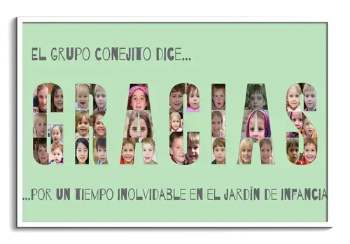 Decimos GRACIAS como collage de fotos con texto