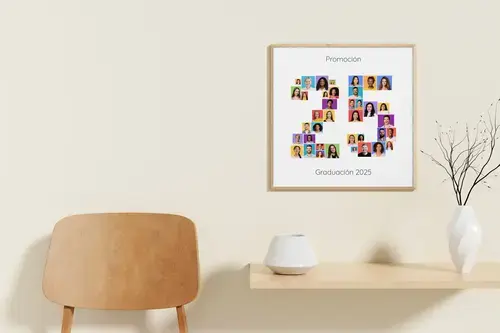 Collage personalizada de clase año con fondo colorido