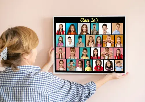 Collage escolar personalizable con fotos y texto