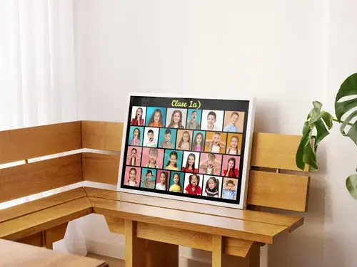 Collage escolar personalizable con fotos y texto