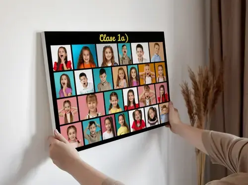 Collage escolar personalizable con fotos y texto