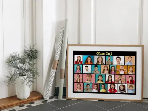 Collage escolar personalizable con fotos y texto