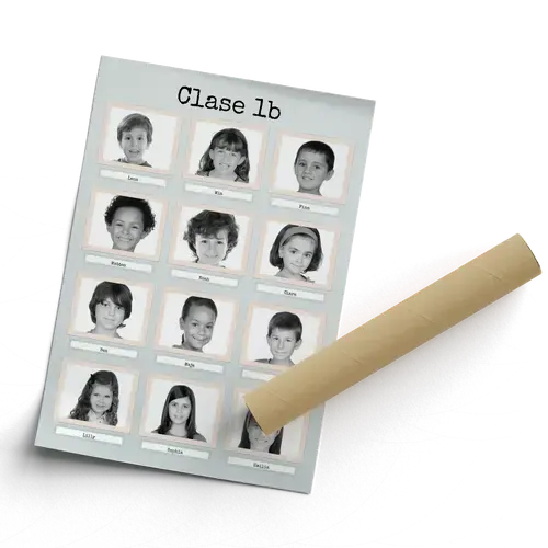 Crea tu collage retro de clase: personaliza fotos y textos