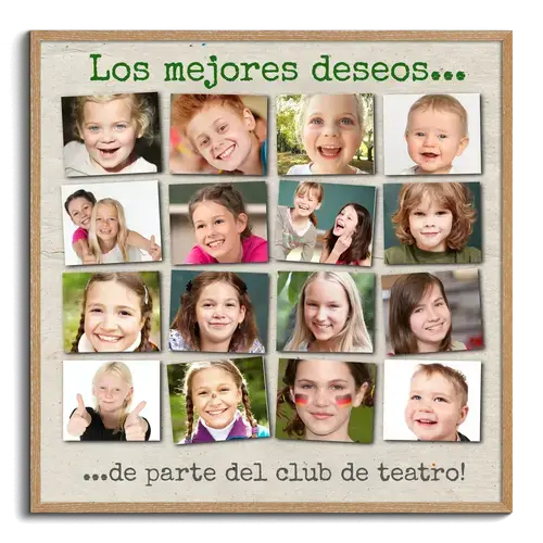 Foto de grupo con fotos de ninos como collage crear regalo de despedida maestro