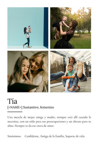 Personaliza tu Póster de Definición para tu Tía con Fotos y Mensajeღ