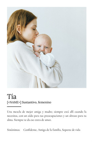 Personaliza tu Póster de Definición para tu Tía con Fotos y Mensajeღ