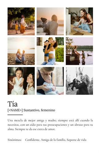 Personaliza tu Póster de Definición para tu Tía con Fotos y Mensajeღ