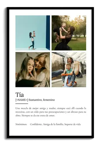 Personaliza tu Póster de Definición para tu Tía con Fotos y Mensajeღ