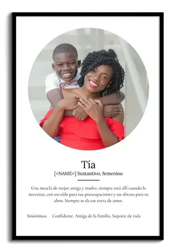 Personaliza tu Póster de Definición para tu Tía con Fotos y Mensajeღ