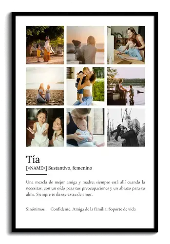 Personaliza tu Póster de Definición para tu Tía con Fotos y Mensajeღ