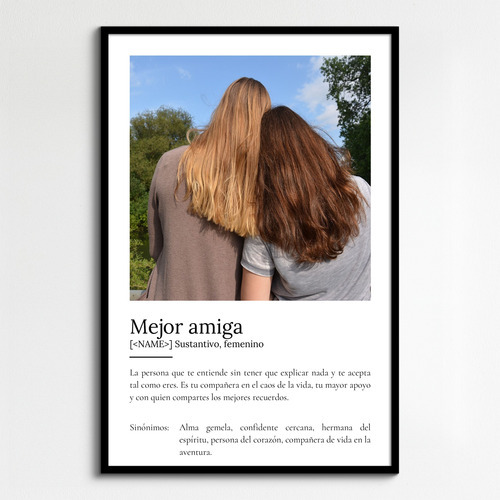 Crea tu póster "Mejor Amiga" personalizado con foto y definición única