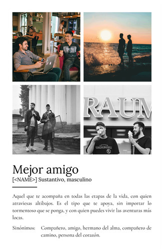 Crea un póster definición "Mejor Amigo" personalízalo con fotos