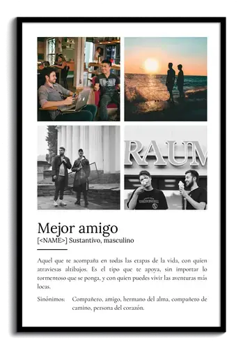 Crea un póster definición "Mejor Amigo" personalízalo con fotos