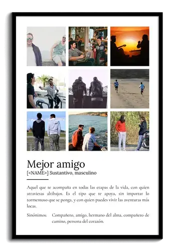 Crea un póster definición "Mejor Amigo" personalízalo con fotos