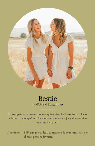 Crea un póster "Bestie" personalizado: tu compañera para aventuras inolvidables