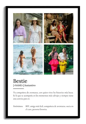 Crea un póster "Bestie" personalizado: tu compañera para aventuras inolvidables