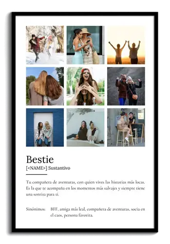 Crea un póster "Bestie" personalizado: tu compañera para aventuras inolvidables