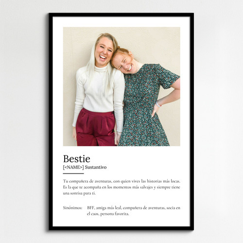 Crea un póster "Bestie" personalizado: tu compañera para aventuras inolvidables