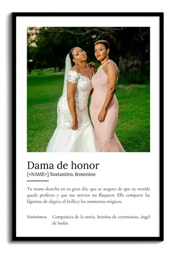 Crea tu póster personalizado de 'Brautjungfer' con foto y definición única