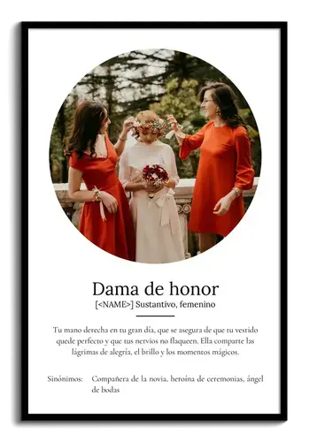 Crea tu póster personalizado de 'Brautjungfer' con foto y definición única