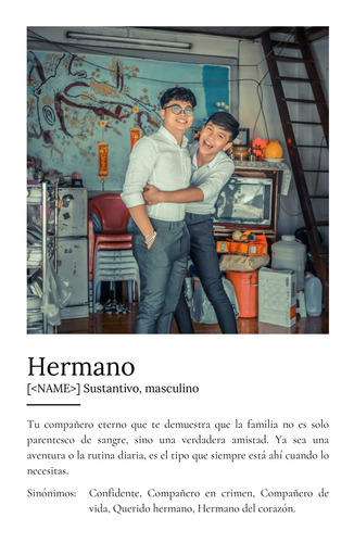 Regala un Poster de Definición personalizable para Hermanos: Añade tus fotos y texto