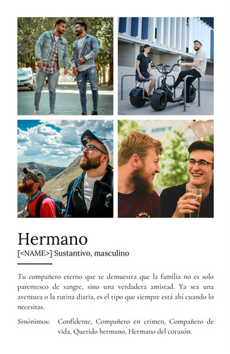 Regala un Poster de Definición personalizable para Hermanos: Añade tus fotos y texto