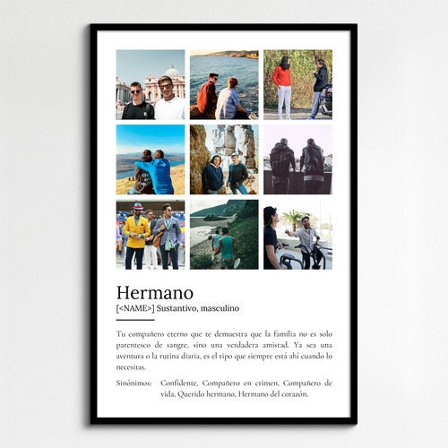 Regala un Poster de Definición personalizable para Hermanos: Añade tus fotos y texto