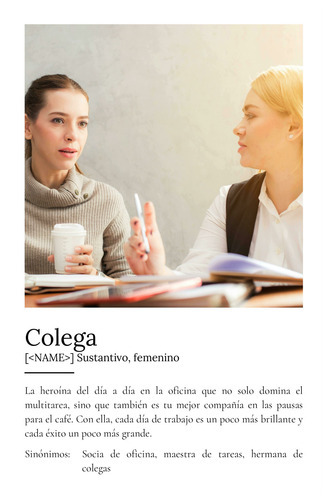 Crea un póster definitorio para tu colega con fotos y texto personalizado