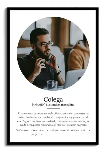 Regala un Póster Definición Colega Personalizado: Sorprende en la Oficina