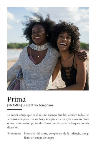 Crea tu póster personal: "Prima" - Regalo único y personalizable