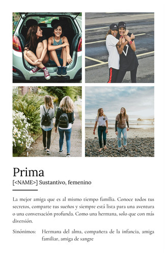 Crea tu póster personal: "Prima" - Regalo único y personalizable
