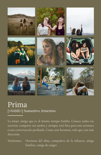 Crea tu póster personal: "Prima" - Regalo único y personalizable