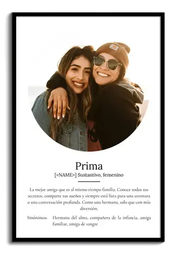 Crea tu póster personal: "Prima" - Regalo único y personalizable