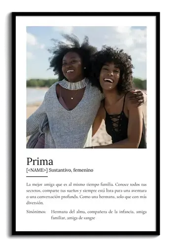 Crea tu póster personal: "Prima" - Regalo único y personalizable