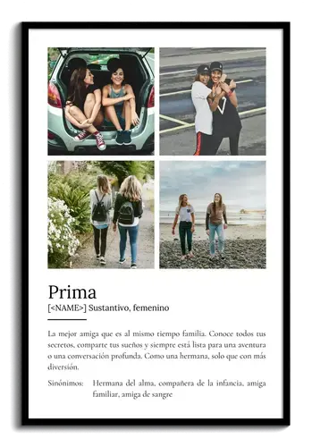 Crea tu póster personal: "Prima" - Regalo único y personalizable