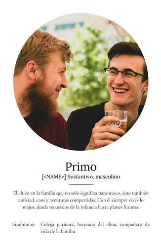 Crea un póster definición ‘Primo’ personalizable con foto y texto único