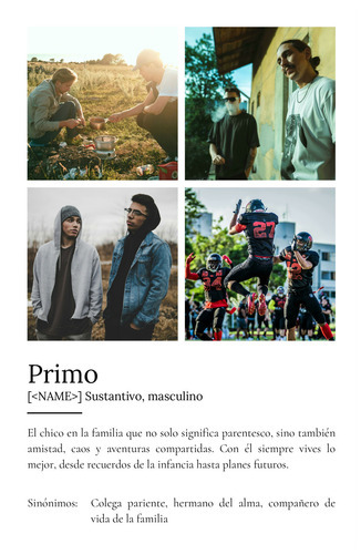 Crea un póster definición ‘Primo’ personalizable con foto y texto único